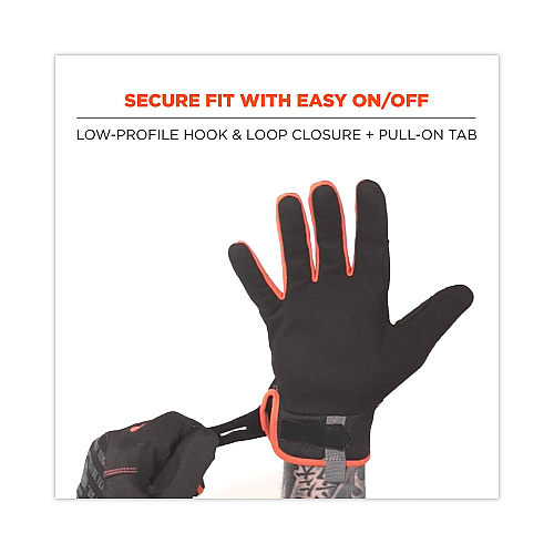 ergodyne ProFlex 812 Standard Mechanics Gloves, 9" Long, XX-Large, Black, Pair (17176)