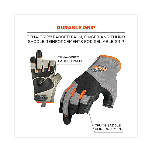 ergodyne ProFlex 720 Heavy-Duty Framing Gloves, 9" Long, XX-Large, Gray, Pair (17116)