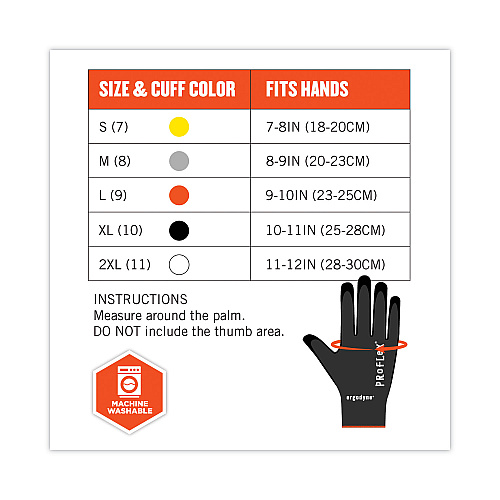 ergodyne ProFlex 7001 Nitrile-Coated Gloves, EN388: 4121X, 9" Long, Large, Black, Pair (17954)