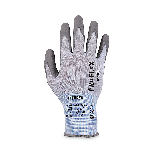 ergodyne ProFlex 7025 ANSI A2 PU Coated CR Gloves, Blue, X-Large, 12 Pairs/Pack (10425)
