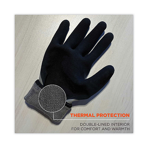 ergodyne ProFlex 7501 Coated Waterproof Winter Gloves, Gray, Large, Pair (17634)