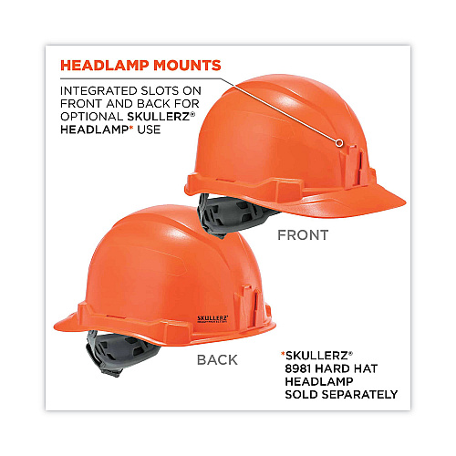 ergodyne Skullerz 8970 Class E Hard Hat Cap Style, Orange (60141)