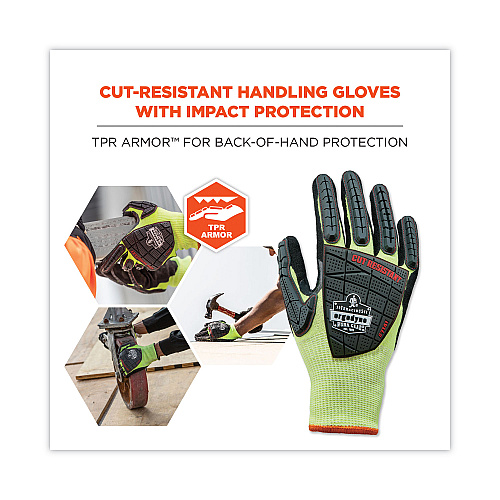 ergodyne ProFlex 7141 ANSI A4 DIR Nitrile-Coated CR Gloves, Lime, Large, 72 Pairs/Pack (17834)