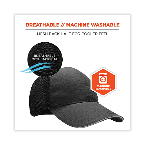 ergodyne Skullerz 8946 Baseball Cap with Bump Cap Insert, OS, Navy (23403)