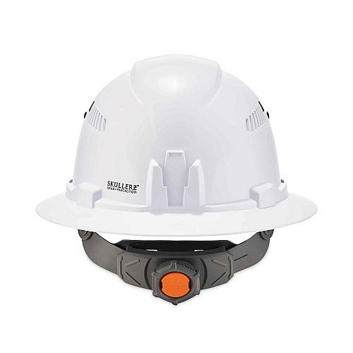 ergodyne Skullerz 8973LED Class C Hard Hat Full Brim with LED Light, White (60156)