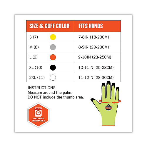 ergodyne ProFlex 7021 Hi-Vis Nitrile-Coated CR Gloves, Lime, Large, Pair (17964)