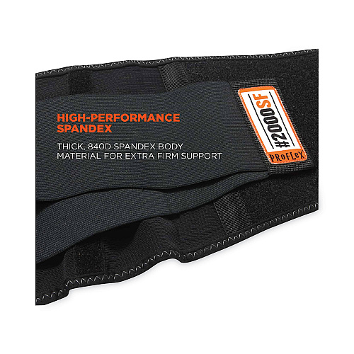 ergodyne ProFlex 2000SF High-Performance Spandex Back Support Brace, 4X-Large, 52" to 58" Waist, Black (11288)