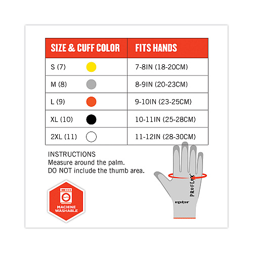 ergodyne ProFlex 7030 ANSI A3 PU Coated CR Gloves, Gray, Large, Pair (10464)
