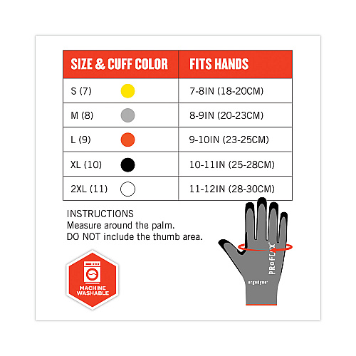 ergodyne ProFlex 7072 ANSI A7 Nitrile-Coated CR Gloves, Gray, Large, Pair (10314)