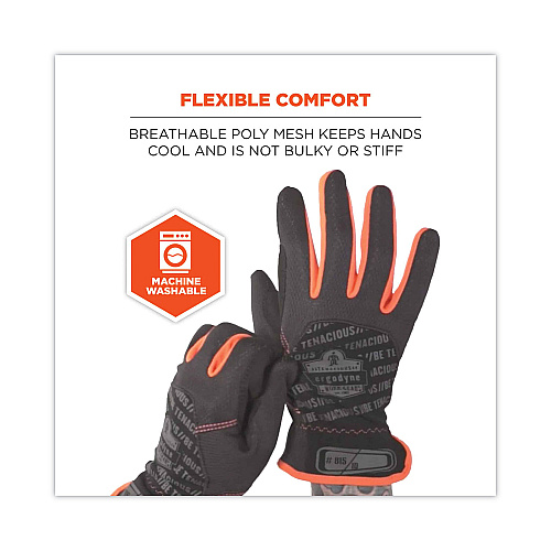 ergodyne ProFlex 815 QuickCuff Mechanics Gloves, Black, Medium, Pair (17203)