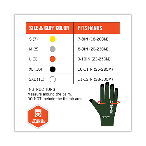 ergodyne ProFlex 7070 ANSI A7 Nitrile Coated CR Gloves, Green, Large, 12 Pairs/Pack (18034)