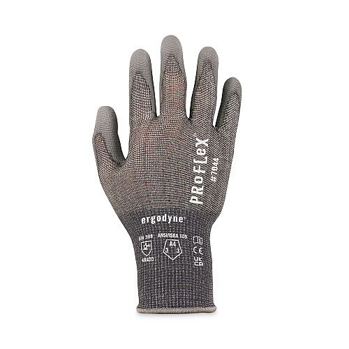ergodyne ProFlex 7044 ANSI A4 PU Coated CR Gloves, Gray, X-Large, 12 Pairs/Pack (10485)