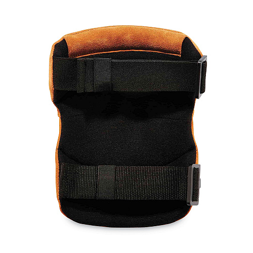 ergodyne ProFlex 230LTR Leather Knee Pads, Wide Soft Cap, Buckle Closure, One Size Fits Most, Brown, Pair (18232)