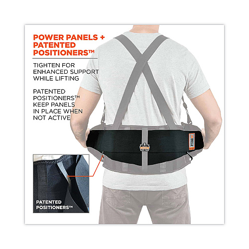 ergodyne ProFlex 1100SF Standard Spandex Back Support Brace, X-Small, 20" to 25" Waist, Black (11601)