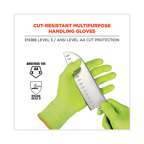 ergodyne ProFlex 7040 ANSI A4 CR Food Grade Gloves, Lime, X-Large, 144 Pairs (18025)