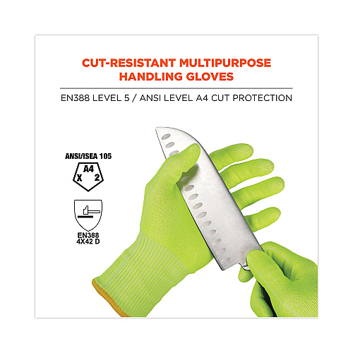 ergodyne ProFlex 7040 ANSI A4 CR Food Grade Gloves, Lime, Small, 144 Pairs (18022)