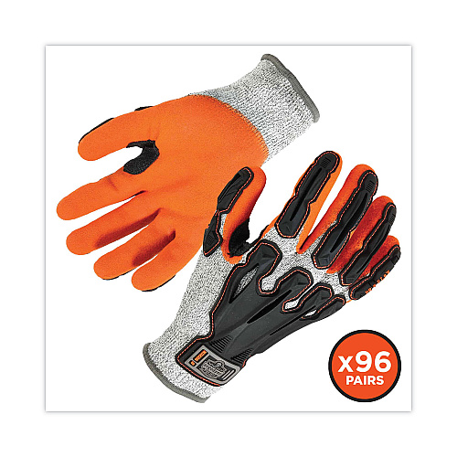 ergodyne ProFlex 922CR Nitrile Coated Cut-Resistant Gloves, Gray, 2X-Large, 96 Pairs/Carton (17586)