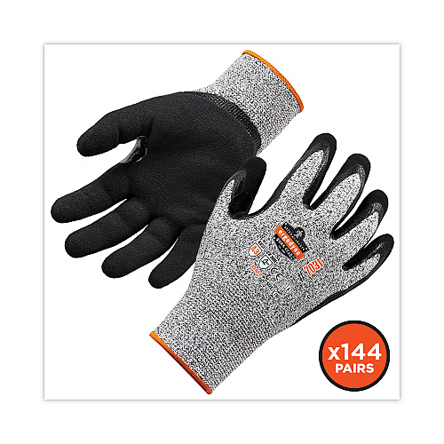 ergodyne ProFlex 7031 ANSI A3 Nitrile-Coated CR Gloves, Gray, Large, 144 Pairs/Carton (17884)