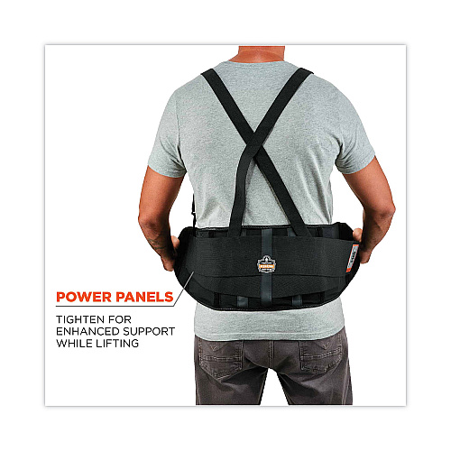 ergodyne ProFlex 100 Economy Spandex Back Support Brace, 3X-Large, 46" to 52" Waist, Black (11387)