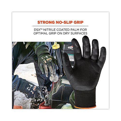 ergodyne ProFlex 7001 Nitrile-Coated Gloves, Black, Large, 144 Pairs/Pack (17854)