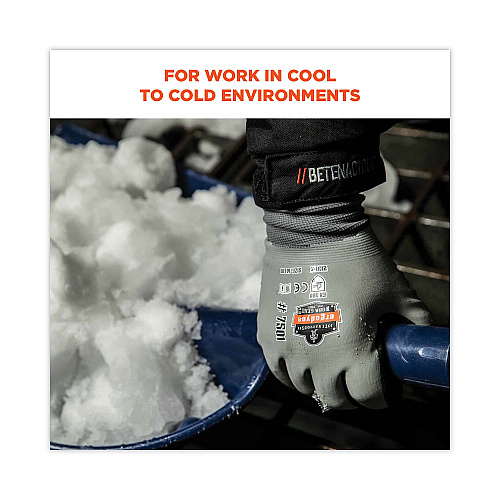 ergodyne ProFlex 7501 Coated Waterproof Winter Gloves, Gray, Large, Pair (17634)