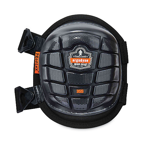ergodyne ProFlex 355 Injected Gel Knee Pads, Short Cap, Buckle Closure, One Size Fits Most, Black, Pair (18455)
