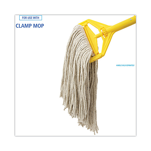 Boardwalk&reg; Cotton Cut-End Wet Mop Heads, 16 oz, White, 12 Mop Heads (BWK216CCT)