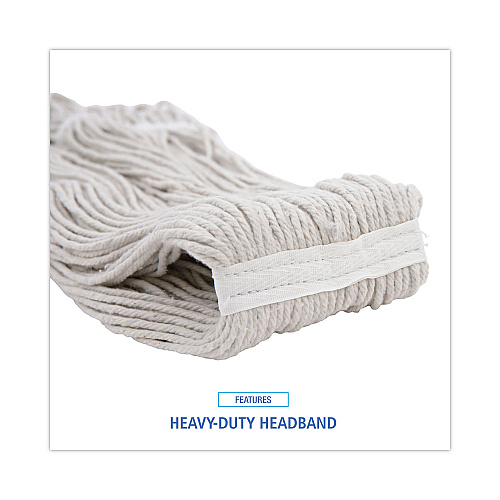 Boardwalk&reg; Premium 20 oz Cotton Cut-End Wet Mop Heads, White, 12 Mops (BWK220CCT)