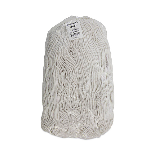 Boardwalk&reg; Premium 24 oz Cut-End Rayon Wet Mop Heads, White, 12 Mops (BWK224RCT)