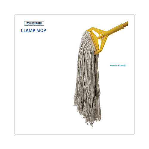 Boardwalk&reg; Cotton Fiber Standard Mop Head, White, 12 Mop Heads (BWK232C)