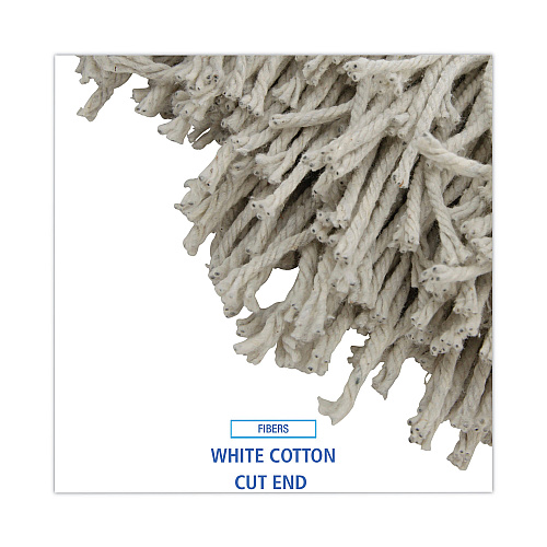 Boardwalk&reg; Cotton Fiber Standard Mop Head, White, 12 Mop Heads (BWK232C)