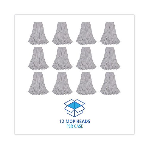 Boardwalk&reg; Standard Cut-End Mop Head, Rayon Fiber, 32 oz, 12 Mop Heads (BWK232R)
