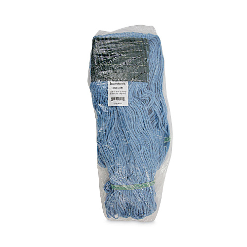 Boardwalk Mop Head, Premium Standard Head, Cotton/Rayon Fiber, Medium, Blue, 12/Carton (BWK402BL)