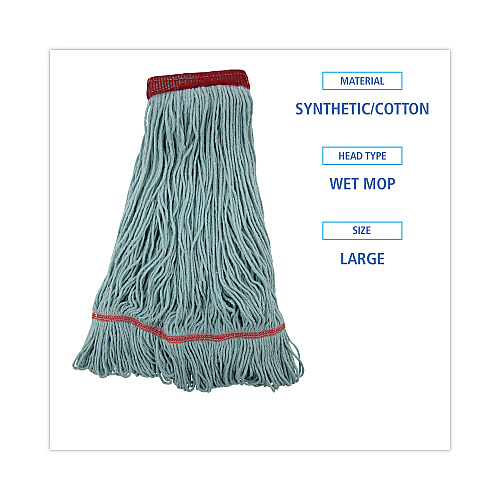 Boardwalk EchoMop with Looped-End Wet Head, Synthetic/Cotton, Large, Blue, 12/Carton (BWK1400LCT)