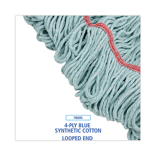 Boardwalk EchoMop with Looped-End Wet Head, Synthetic/Cotton, Large, Blue, 12/Carton (BWK1400LCT)