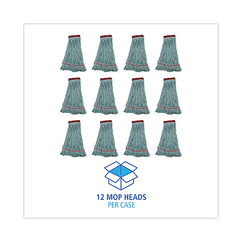 Boardwalk EchoMop with Looped-End Wet Head, Synthetic/Cotton, Large, Blue, 12/Carton (BWK1400LCT)