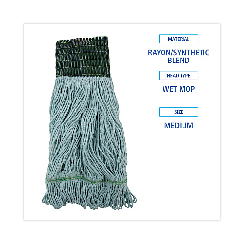 Boardwalk EchoMop with Looped-End Wet Head, Synthetic/Cotton, Medium, Blue, 12/Carton (BWK1400MCT)