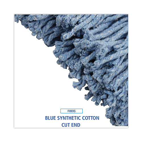Boardwalk Mop Head, Standard Head, Cotton/Synthetic Fiber, Cut-End, #16., Blue (BWK2016B)
