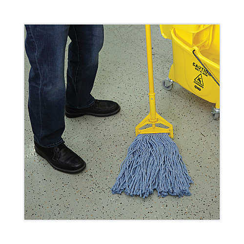 Boardwalk&reg; Standard 16 oz Mop Head, Cut-End, Blue, 12 Mop Heads (BWK2020B)