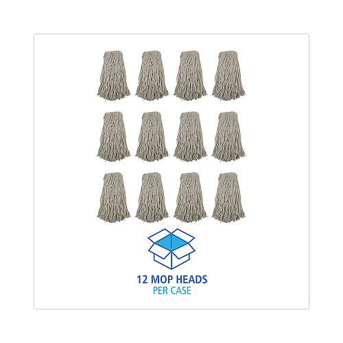 Boardwalk&reg; Cut-End Wet Mop Head, Cotton, #32, White, 12/Carton (BWK2032CCT)