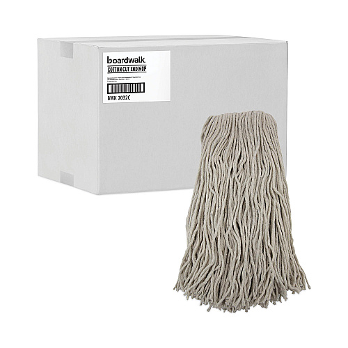 Boardwalk&reg; Cut-End Wet Mop Head, Cotton, #32, White, 12/Carton (BWK2032CCT)