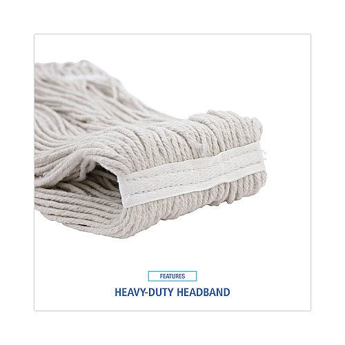 Boardwalk&reg; Cut-End Wet Mop Head, Cotton, No. 32, White (BWK2032CEA)