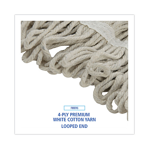 Boardwalk&reg; Pro Loop Web/Tailband Wet Mop Head, Cotton, 12/Carton (BWK4024CCT)