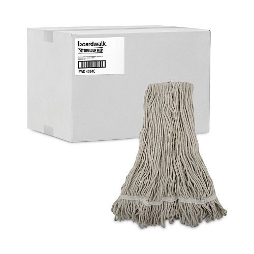 Boardwalk&reg; Pro Loop Web/Tailband Wet Mop Head, Cotton, 12/Carton (BWK4024CCT)