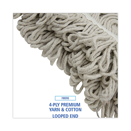 Boardwalk&reg; Loop Mop Head, Loop, Standard, Cotton, No. 32, 12 Mop Heads (BWK4032C)