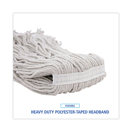 Boardwalk&reg; Loop Mop Head, Loop, Standard, Cotton, No. 32, 12 Mop Heads (BWK4032C)