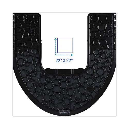 Boardwalk&reg; Commode Mat 2.0, Absorbant, Rubber, 22 x 22, Black, 6/Carton (BWKCMBB)