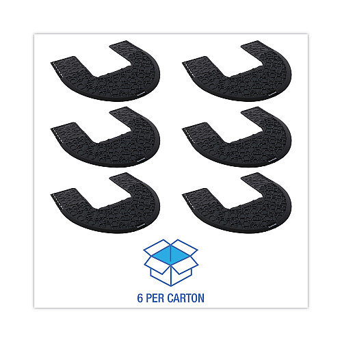 Boardwalk&reg; Commode Mat 2.0, Absorbant, Rubber, 22 x 22, Black, 6/Carton (BWKCMBB)