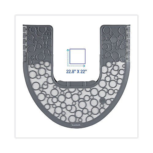 Boardwalk&reg; Commode Mat 2.0, Rubber, Gray/White, 6 Mats (BWKCMGW)