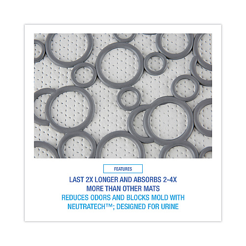 Boardwalk&reg; Commode Mat 2.0, Rubber, Gray/White, 6 Mats (BWKCMGW)